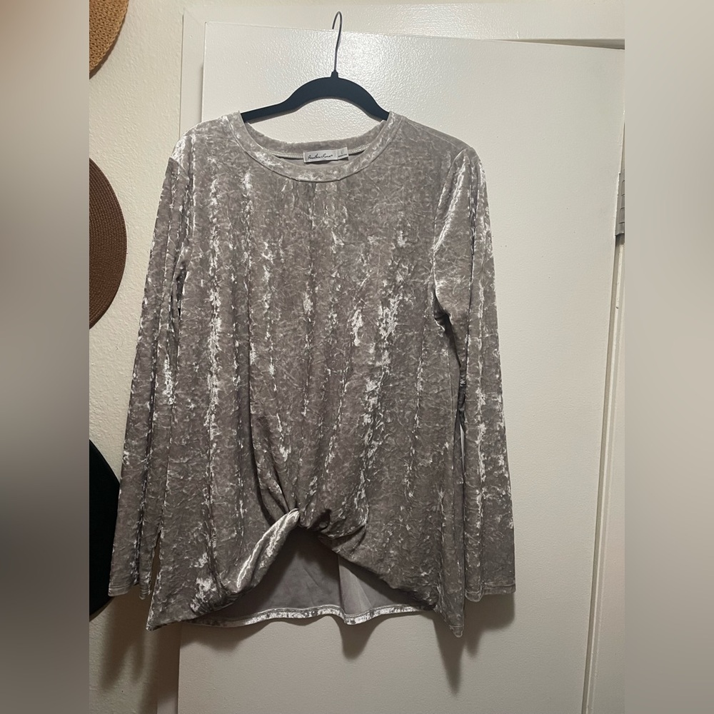 Silver Velvet Top